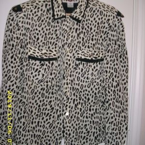 Long sleeve leopard blouse